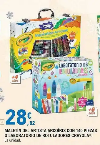 E.Leclerc Maletín Del Artista Arcoíris Con 140 Piezas O Laboratorio De Rotuladores Crayola oferta