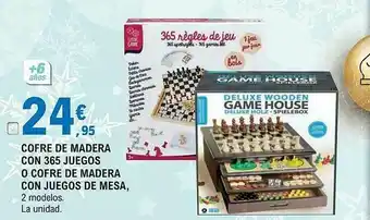 E.Leclerc Cofre De Madera Con 365 Juegos O Cofre De Madera Con Juegos De Mesa oferta