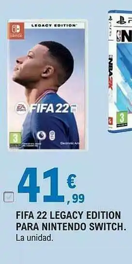E.Leclerc Fifa 22 Legacy Edition Para Nintendo Switch oferta