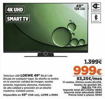 El Corte Inglés Televisor Led Loewe 49 oferta