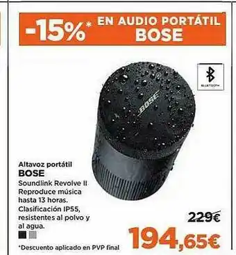El Corte Inglés Altavoz Portátil Bose oferta