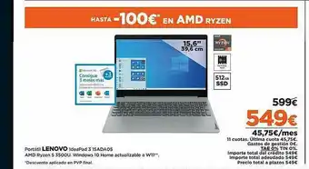 El Corte Inglés Portátil Lenovo Ideapad 3 15ada05 oferta