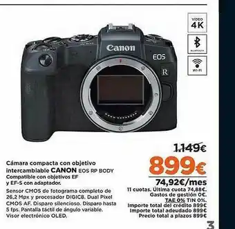 El Corte Inglés Cámara Compacta Con Objetivo oferta