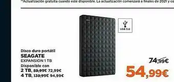 El Corte Inglés Disco Duro Portátil Seagate Expansion 1 Tb oferta