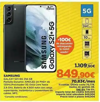 El Corte Inglés Samsung Galaxy S21+5g 256 Gb oferta