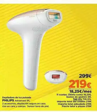 El Corte Inglés Demiladora De Luz Pulsada Philips oferta