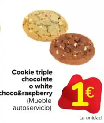 Carrefour Market Cookie triple chocolate o white choco&raspberry oferta