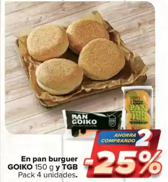 Carrefour Market GOIKO y TGB  En pan burguer oferta