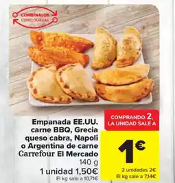 Carrefour Market CARREFOUR EL MERCADO Empanada EE.UU. carne BBQ, Grecia queso cabra, Napoli o Argentina de carne oferta