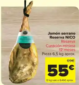 Carrefour Market NICO Jamón serrano Reserva oferta