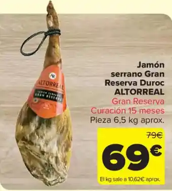 Carrefour Market ALTORREAL Jamón serrano Gran Reserva Duroc oferta