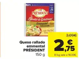 Carrefour Market PRÉSIDENT Queso rallado emmental oferta