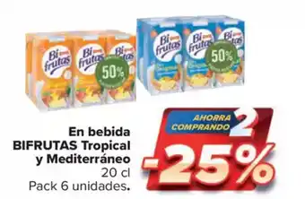 Carrefour Market BIFRUTAS En bebida Tropical y Mediterráneo oferta