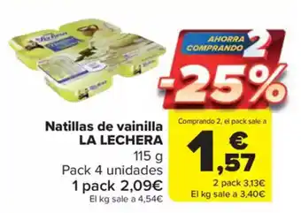 Carrefour Market LA LECHERA Natillas de vainilla oferta