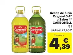 Carrefour Market CARBONELL Aceite de oliva Original 0,4° o Sabor 1° oferta