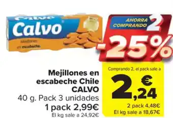 Carrefour Market CALVO Mejillones en escabeche Chile oferta