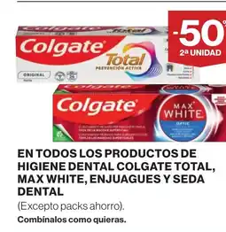 Supercor En todos los productos de higiene dental colgate total, max white, enjuagues y seda dental oferta