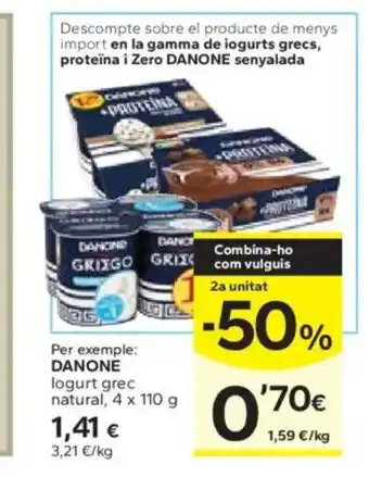 Caprabo DANONE logurt grec natural oferta