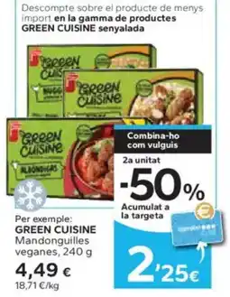 Caprabo GREEN CUISINE Mandonguilles veganes oferta