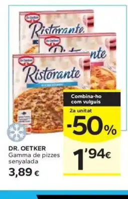 Caprabo DR. OETKER Gamma de pizzes senyalada oferta