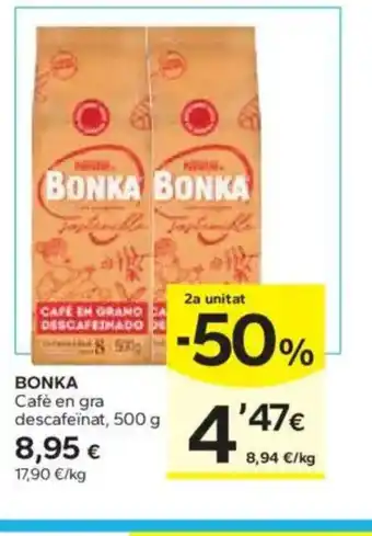 Caprabo BONKA Cafè en gra oferta