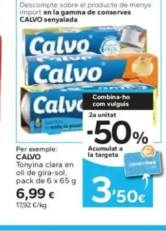 Caprabo CALVO Tonyina clara en oli de gira-sol oferta