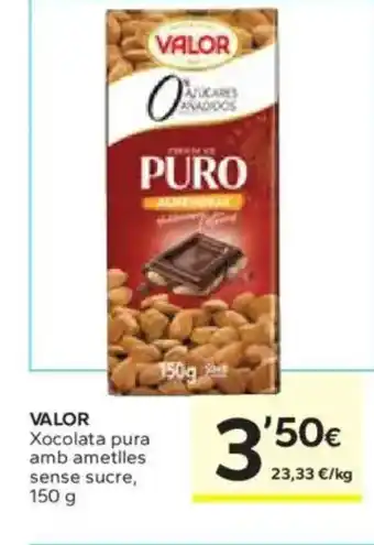 Caprabo VALOR Xocolata pura amb ametlles oferta