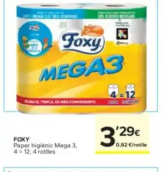 Caprabo FOXY Paper higiènic Mega 3 oferta