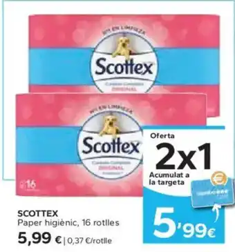 Caprabo SCOTTEX Paper higiènic, 16 rotlles oferta