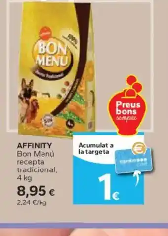 Caprabo AFFINITY Bon Menú recepta tradicional oferta