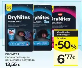 Caprabo DRY NITES Gamma de bolquers per a enuresi senyalada oferta