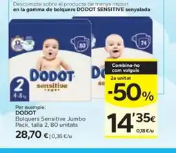 Caprabo DODOT Bolquers Sensitive Jumbo oferta