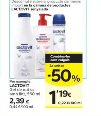 Caprabo LACTOVIT Gel de dutxa amb llet oferta