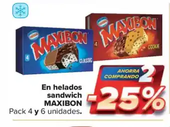 Carrefour Market MAXIBON En helados sandwich oferta