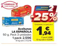 Carrefour Market LA ESPAÑOLA Aceitunas oferta