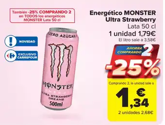 Carrefour Market MONSTER Energético Ultra Strawberry oferta