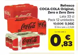 Carrefour Market COCA-COLA Refresco Original Zero o Zero Zero oferta