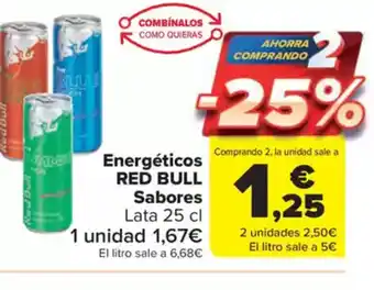 Carrefour Market RED BULL Energéticos Sabores oferta