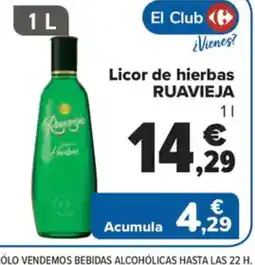 Carrefour Market RUAVIEJA Licor de hierbas oferta