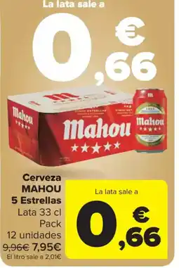 Carrefour Market MAHOU Cerveza 5 Estrellas oferta