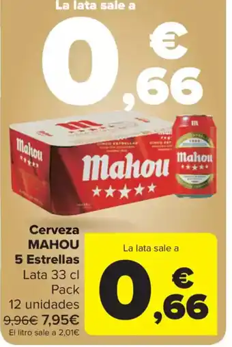 Carrefour Market MAHOU Cerveza 5 Estrellas oferta