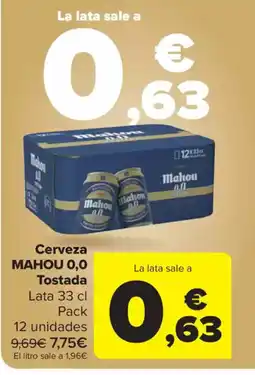 Carrefour Market MAHOU Cerveza 0,0 Tostada oferta