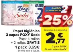 Carrefour Market FOXY Papel higiénico 3 capas oferta