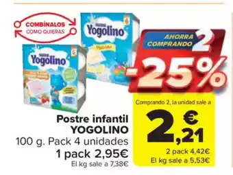 Carrefour Market YOGOLINO Postre infantil oferta