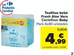 Carrefour Market Toallitas bebé Fresh Aloe Vera Carrefour Baby oferta