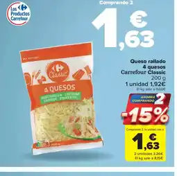 Carrefour Market Queso rallado 4 quesos Carrefour Classic oferta