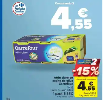 Carrefour Market Atún claro en aceite de oliva Carrefour oferta