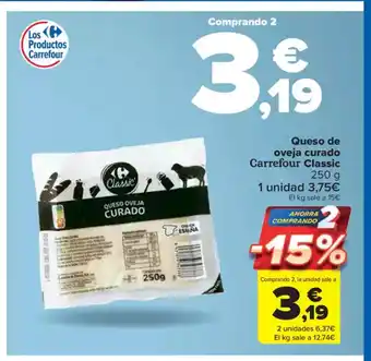 Carrefour Market Queso de oveja curado Carrefour Classic oferta