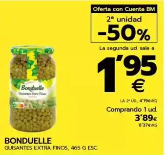 BM Supermercados BONDUELLE Guisantes extra finos oferta