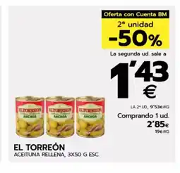 BM Supermercados EL TORREÓN Aceituna rellena oferta